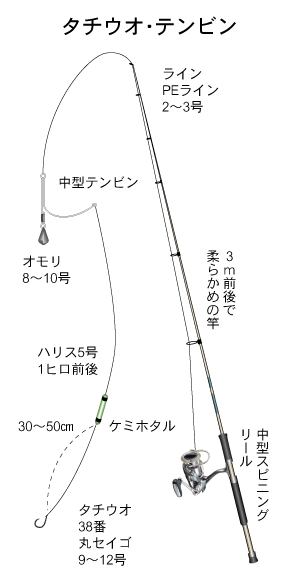 タチウオ(太刀魚)|(フカセ)テンビン